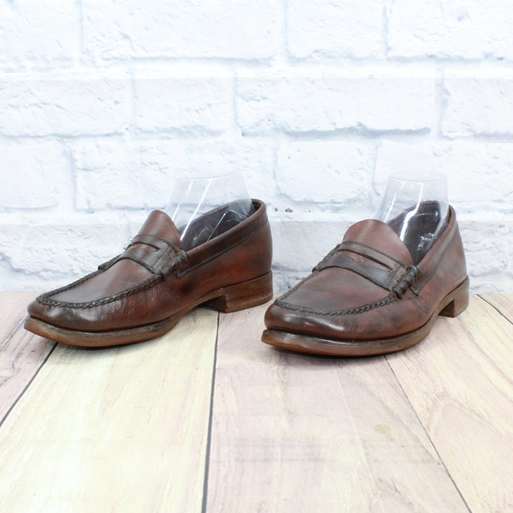 TIMBERLAND Brown Leather Round Toe Slip On Penny Loafer Shoes Size 10 M - Picture 2 of 9